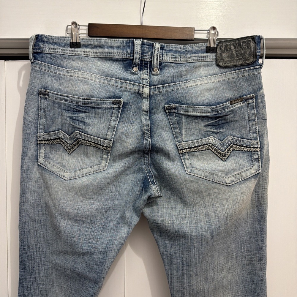 Salvage Men's Denim Jeans Size 38R, Mayhem Regular Straight Distressed Stretch